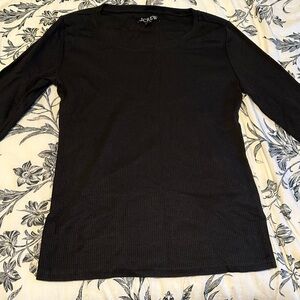J.Crew Classic Black Ribbed Top